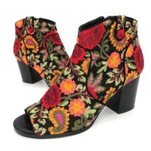 Crown Vintage Frankie Peep Toe Heavily Embroidered Booties Women's Boots 8.5M